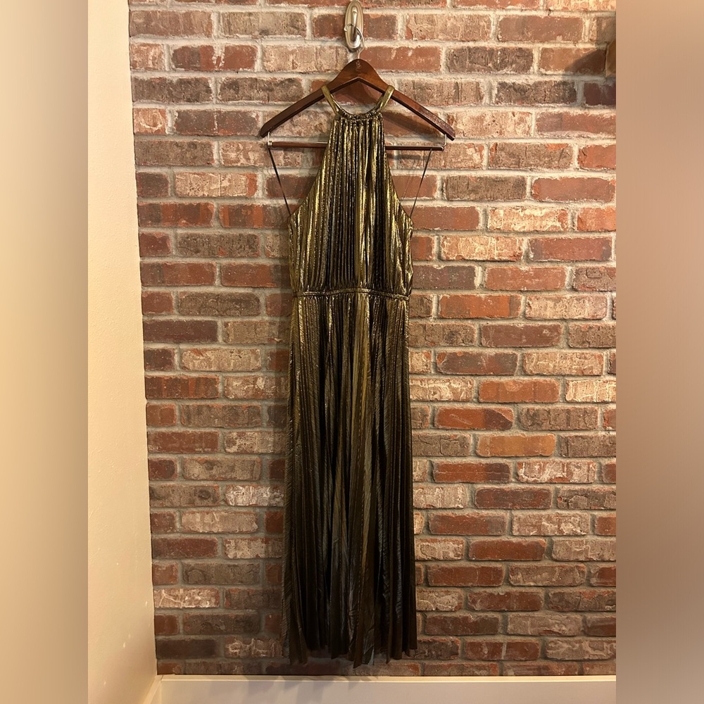 Lucy Paris gold pleated dress size m